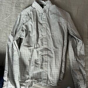 Men's Checkered Shirt - Green and White